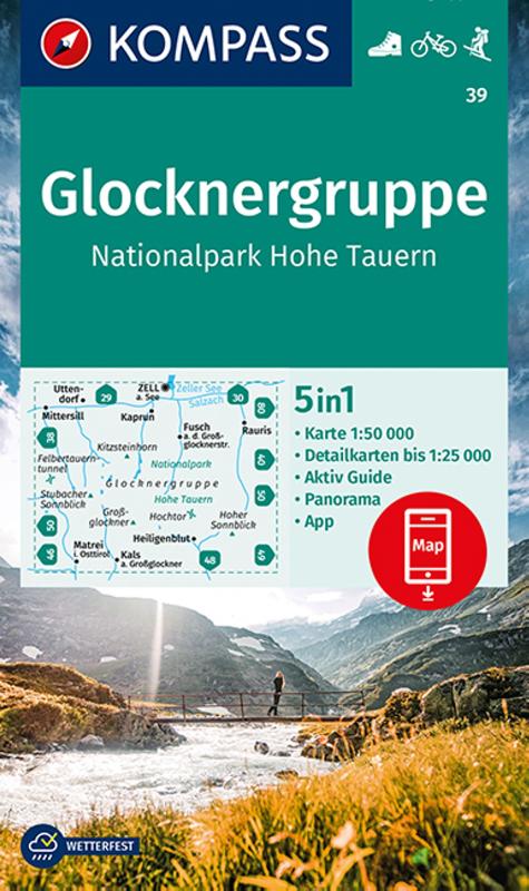 KOMPASS Wanderkarte 39 Glocknergruppe, Nationalpark Hohe Tauern