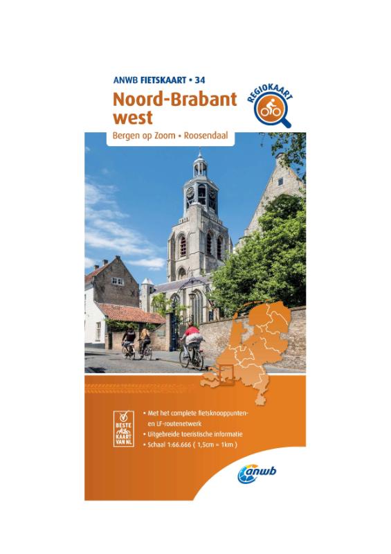 Fietskaart Noord-Brabant west 1:66.666
