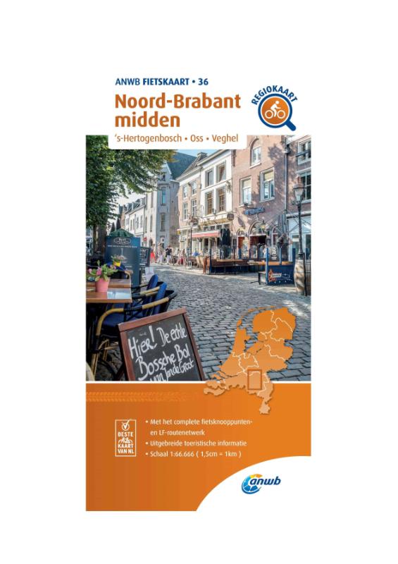 Fietskaart Noord-Brabant midden 1:66.666