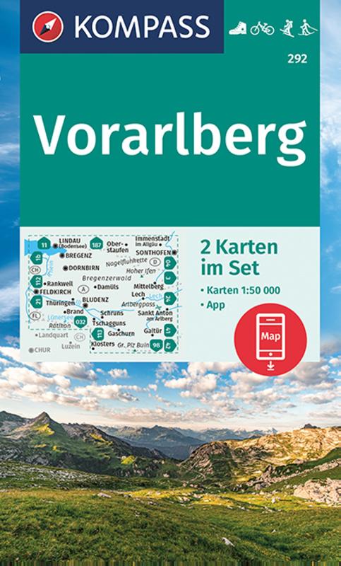 KOMPASS Wanderkarte 292 Vorarlberg 1:50000 (2 Karten im Set)