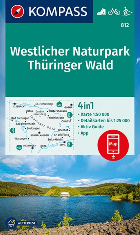 KOMPASS Wanderkarte 812 Westlicher Naturpark Th�ringer Wald 1:50000