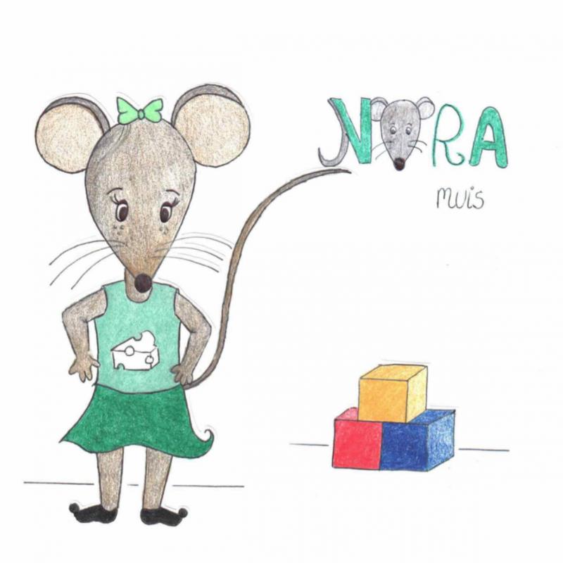 Nora muis bouwt een toren
